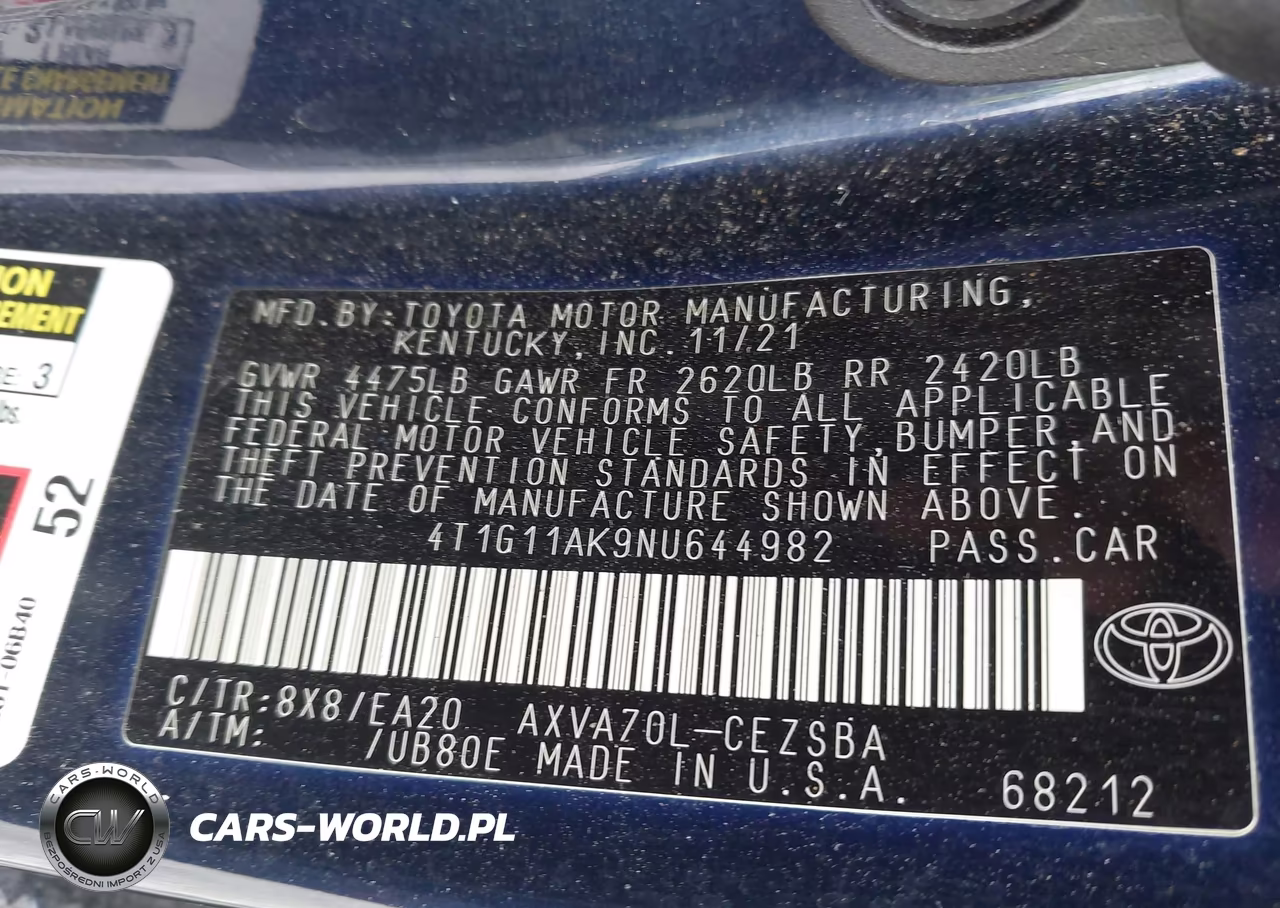 2022 Toyota Camry Se VIN:4T1G11AK9NU644982 - 9