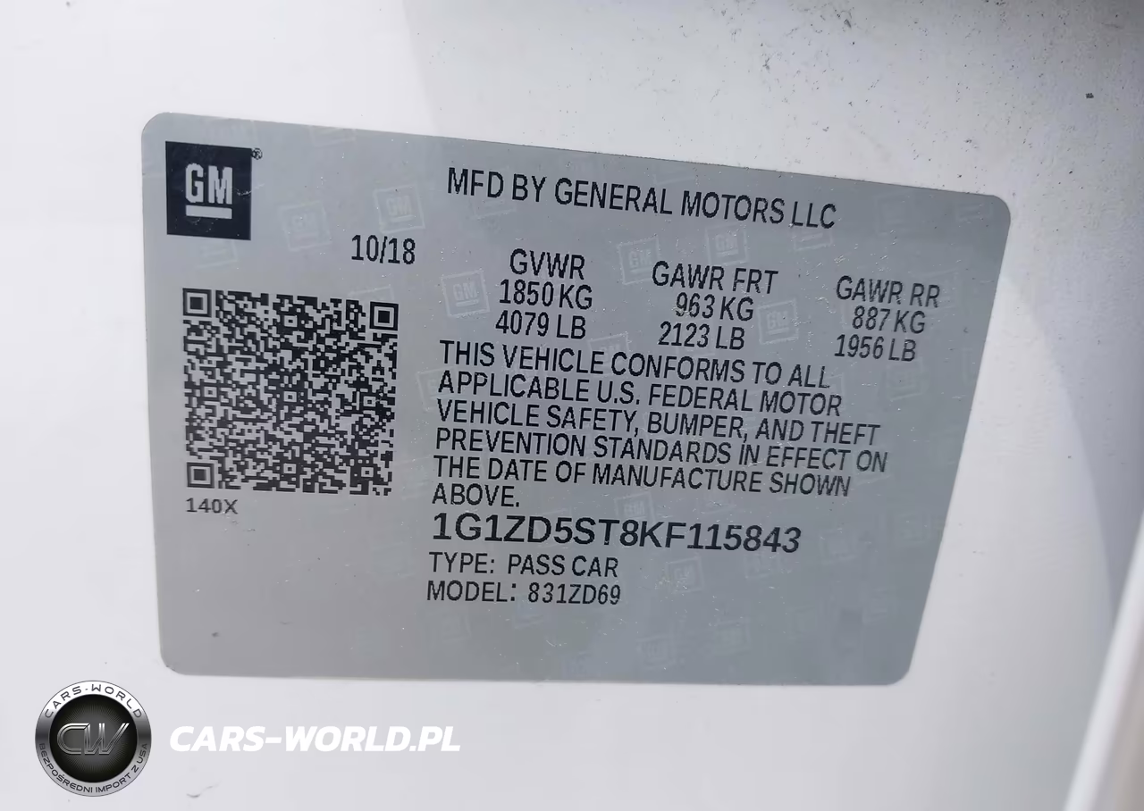 2019 Chevrolet Malibu Lt VIN:1G1ZD5ST8KF115843 - 9