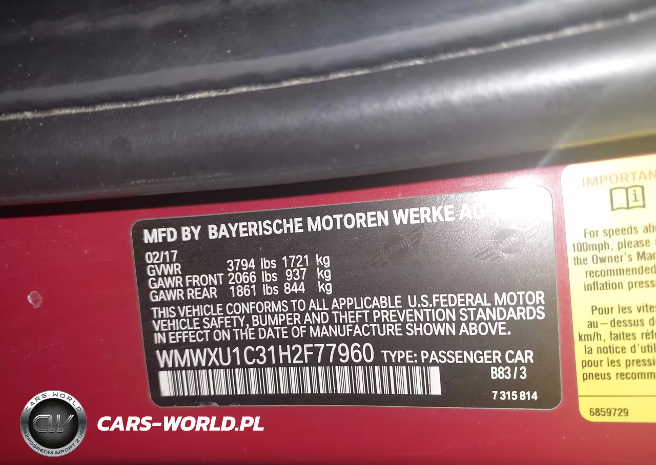 2017 Mini Hardtop Cooper VIN:WMWXU1C31H2F77960 - 9