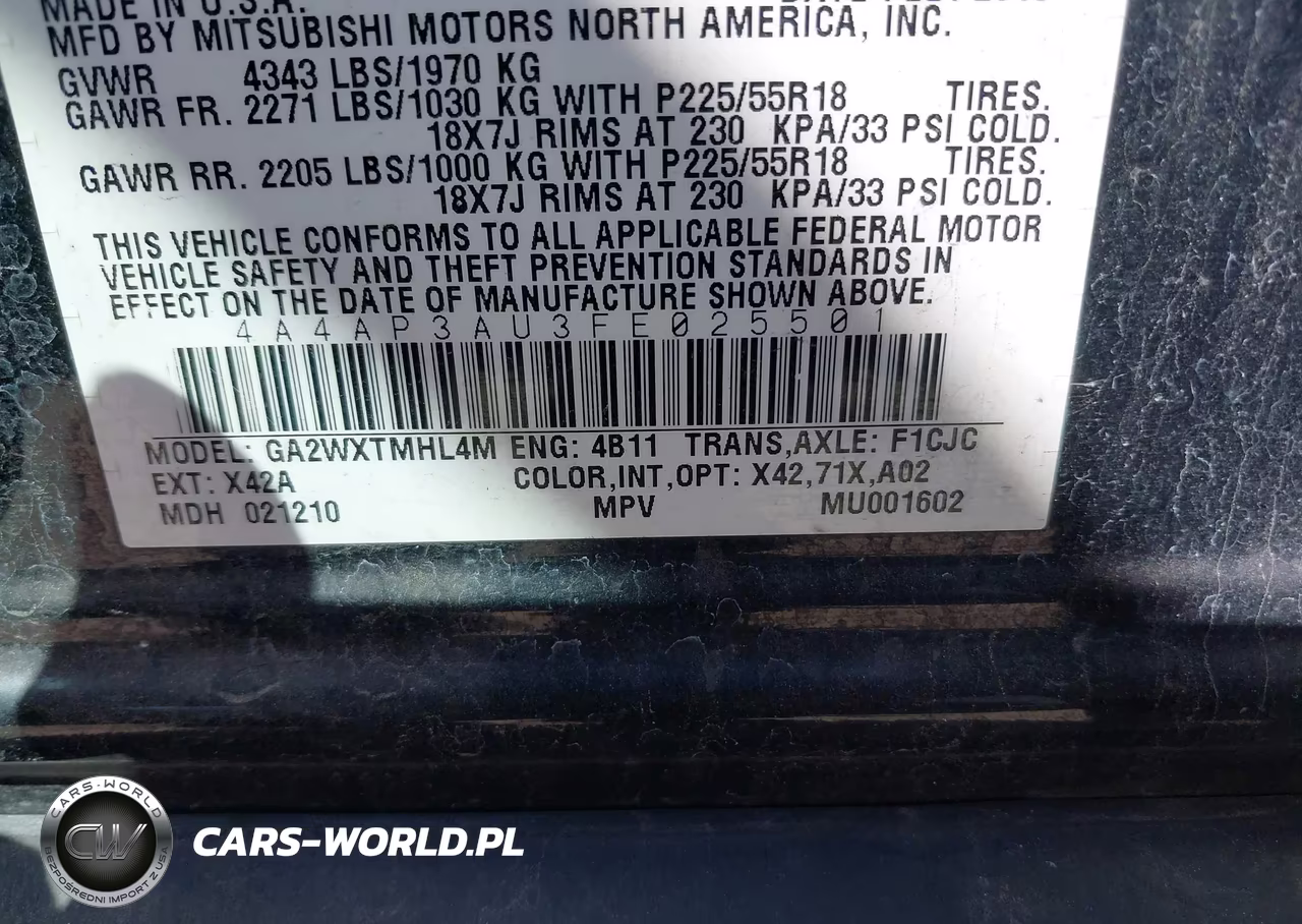 2015 Mitsubishi Outlander Sport Es VIN:4A4AP3AU3FE025501 - 9