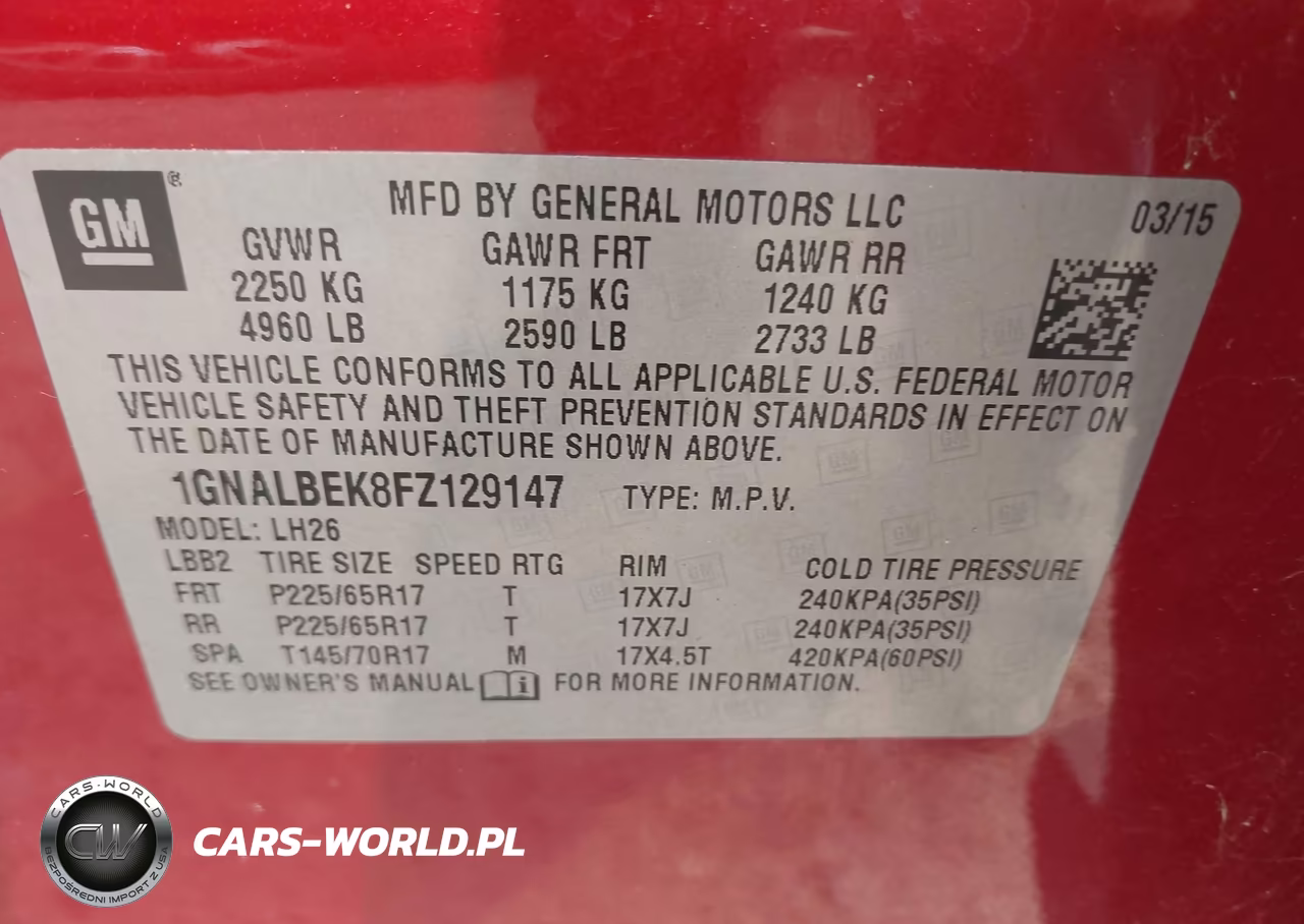 2015 Chevrolet Equinox Lt VIN:1GNALBEK8FZ129147 - 9