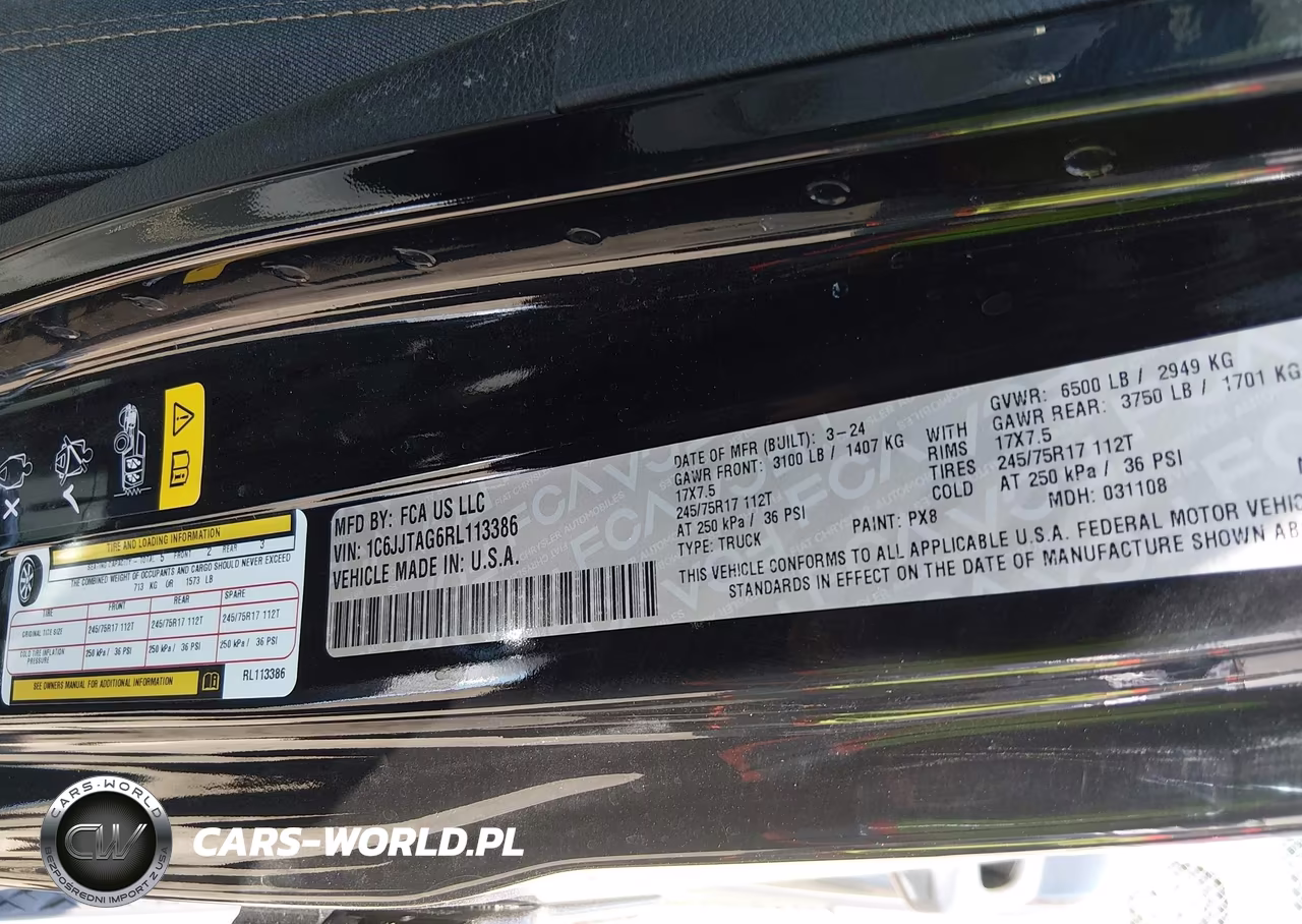 2024 Jeep Gladiator Sport S VIN:1C6JJTAG6RL113386 - 9