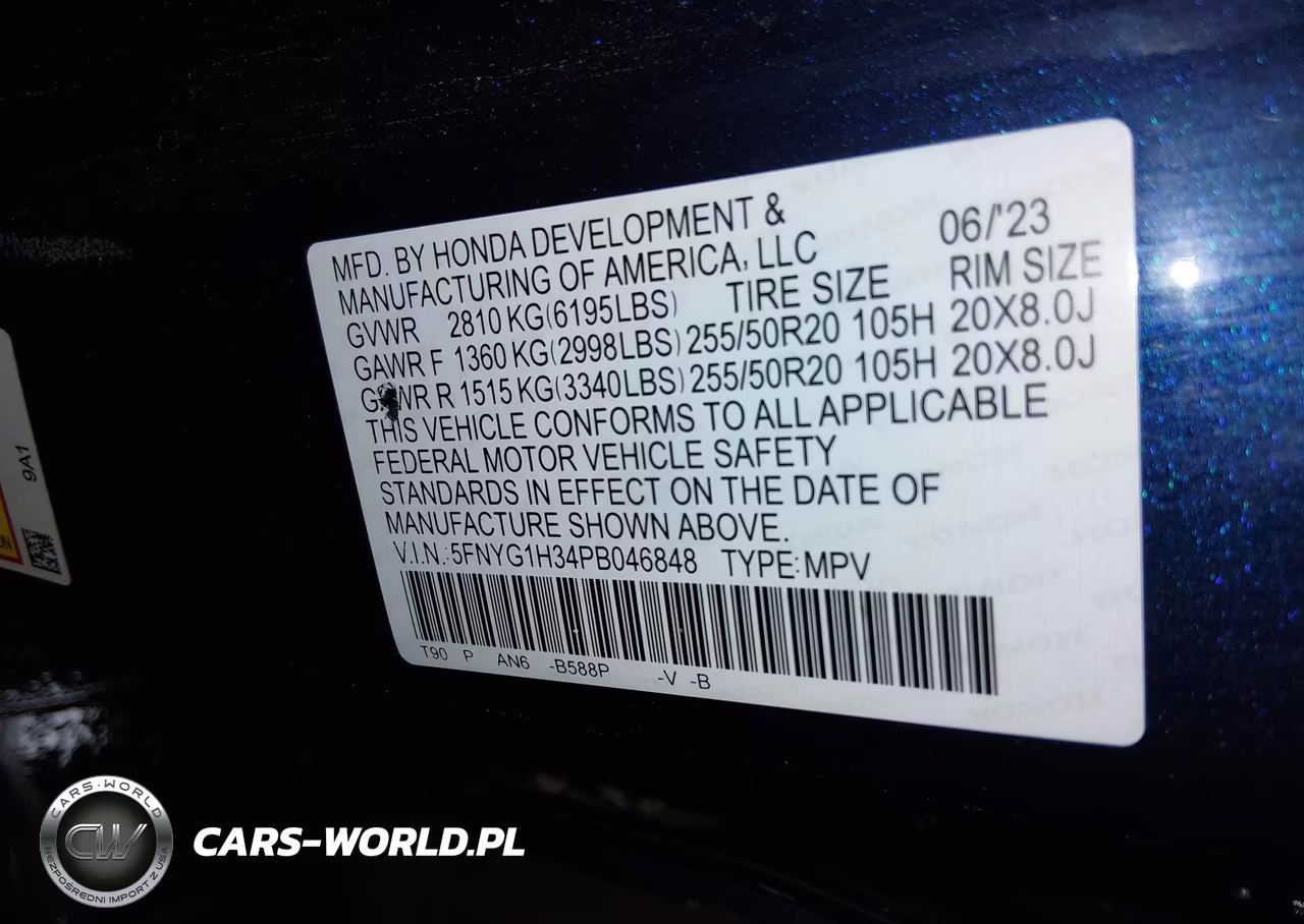 2023 Honda Pilot Awd Sport VIN:5FNYG1H34PB046848 - 9
