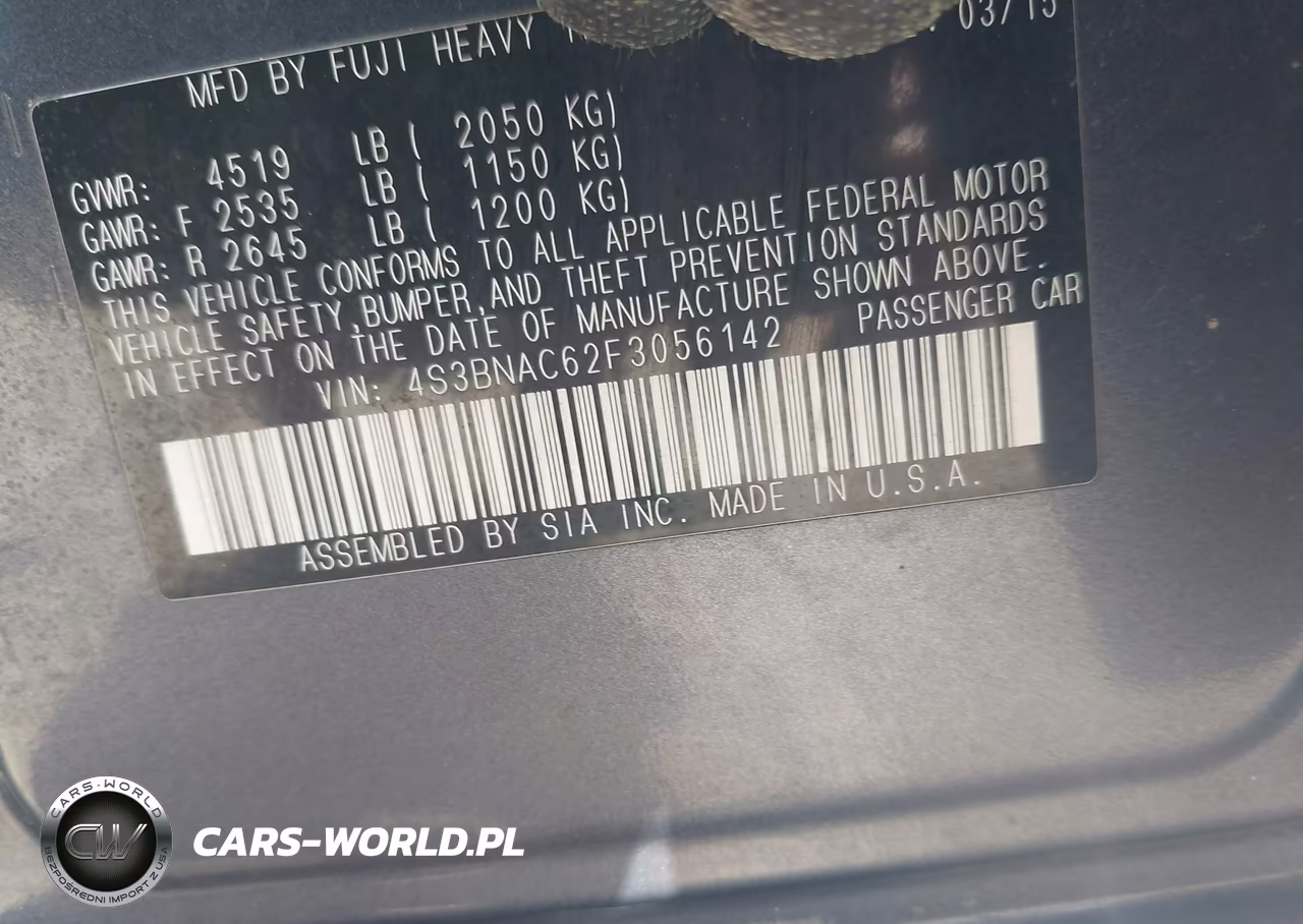 2015 Subaru Legacy 2.5I Premium VIN:4S3BNAC62F3056142 - 9