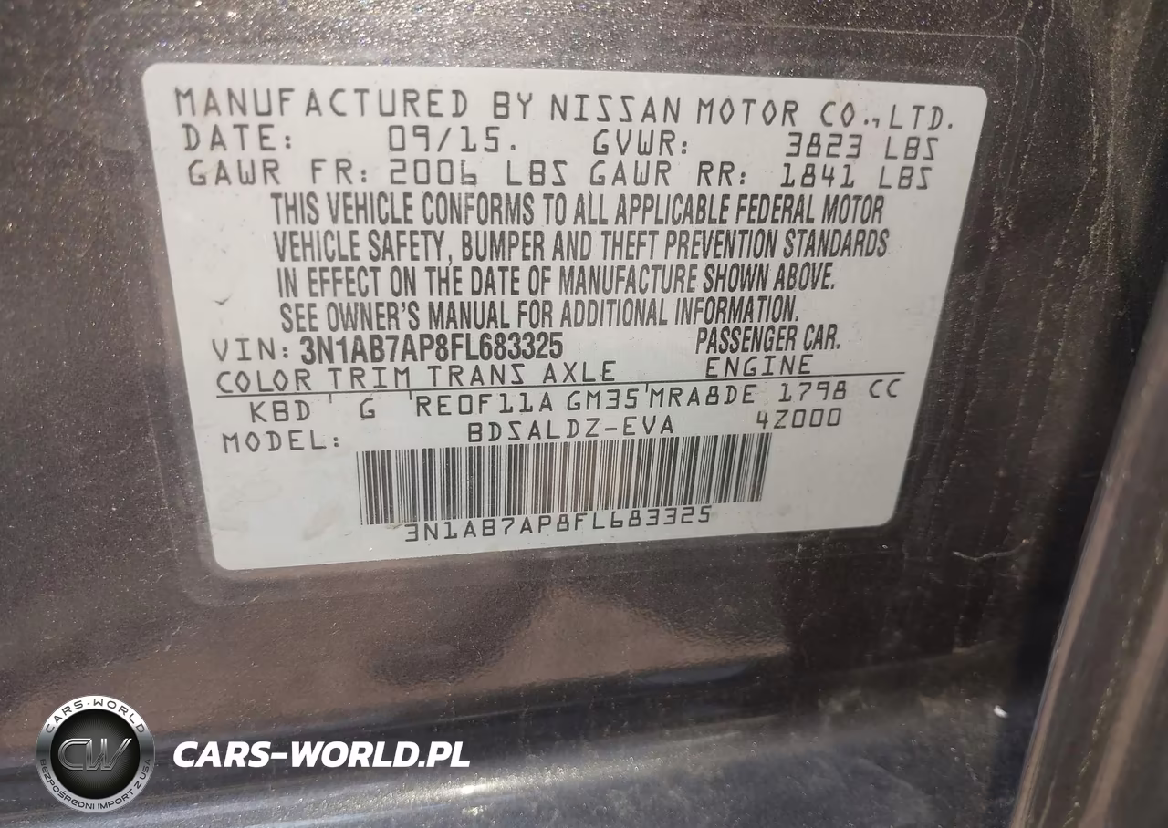 2015 Nissan Sentra Sv VIN:3N1AB7AP8FL683325 - 9