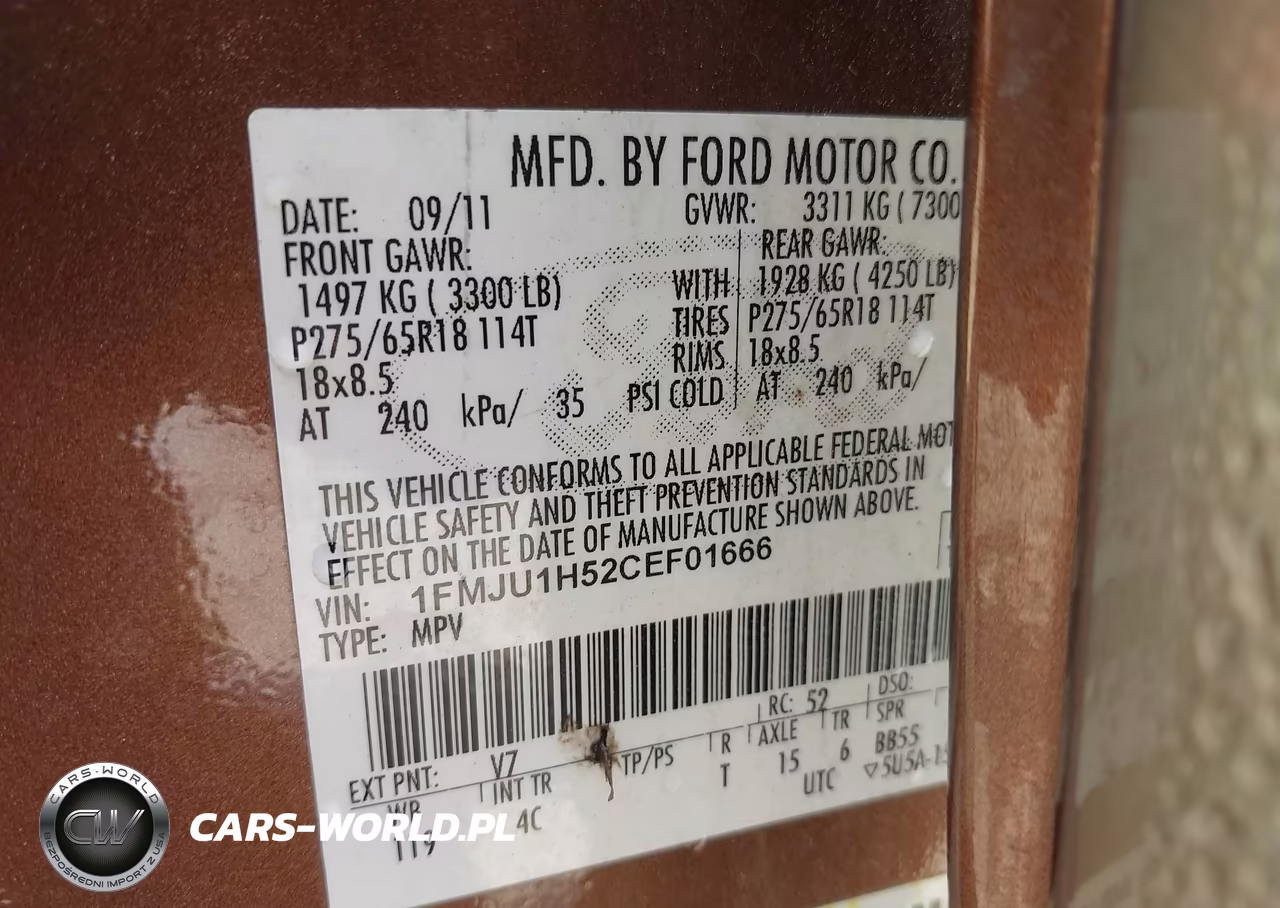 2012 Ford Expedition Xlt VIN:1FMJU1H52CEF01666 - 9