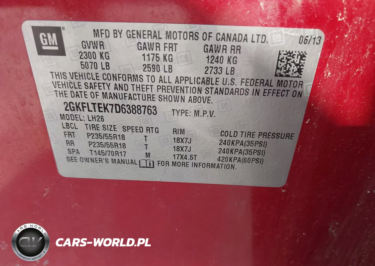 2013 GMC Terrain Sle-2 VIN:2GKFLTEK7D6388763 - 9