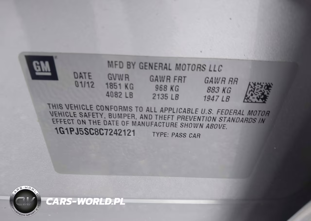 2012 Chevrolet Cruze Eco VIN:1G1PJ5SC8C7242121 - 9