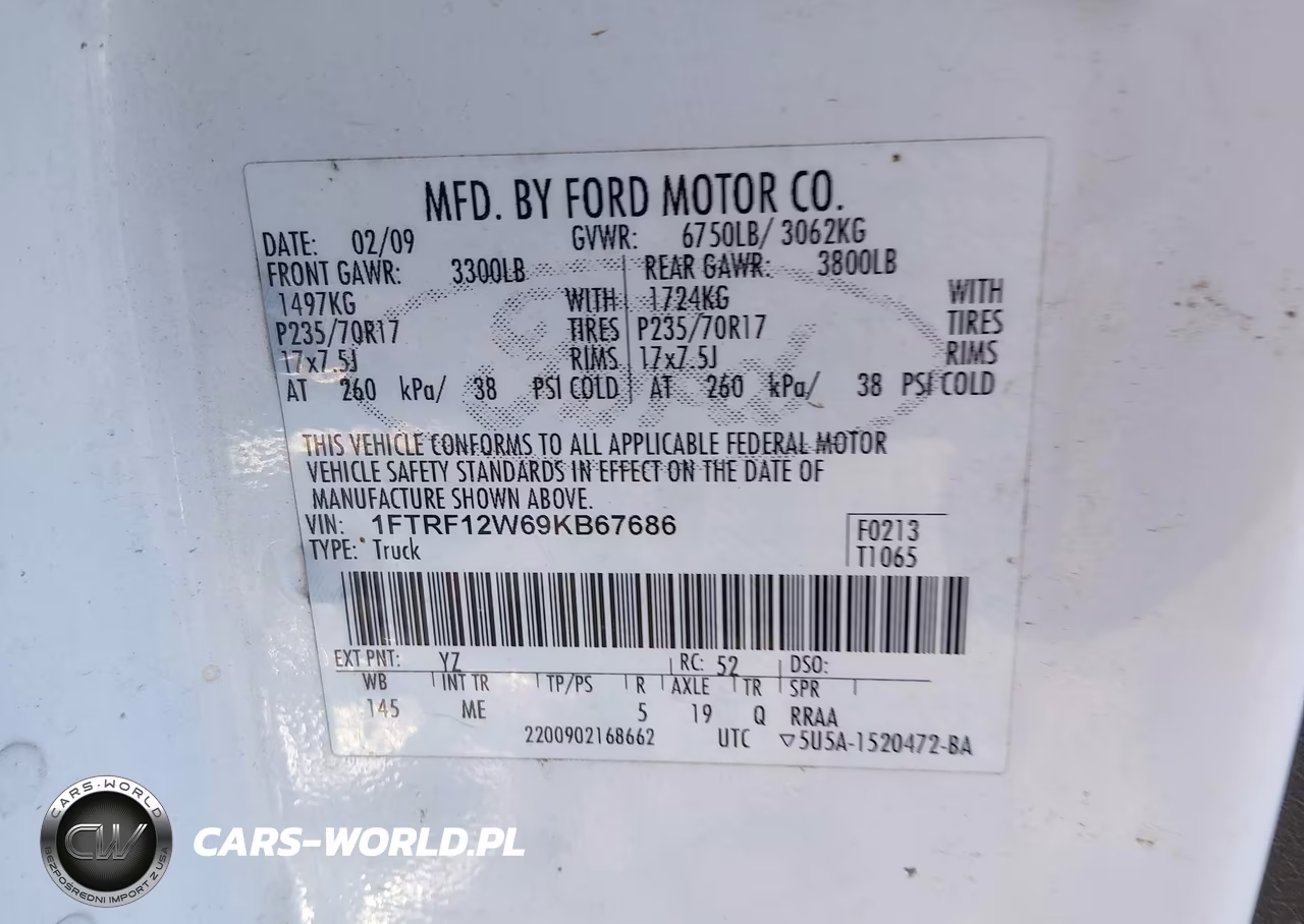 2009 Ford F-150 Stx-Xl-Xl W-Midbox Prep-Xlt-Xlt W-Midbox Prep VIN:1FTRF12W69KB67686 - 9