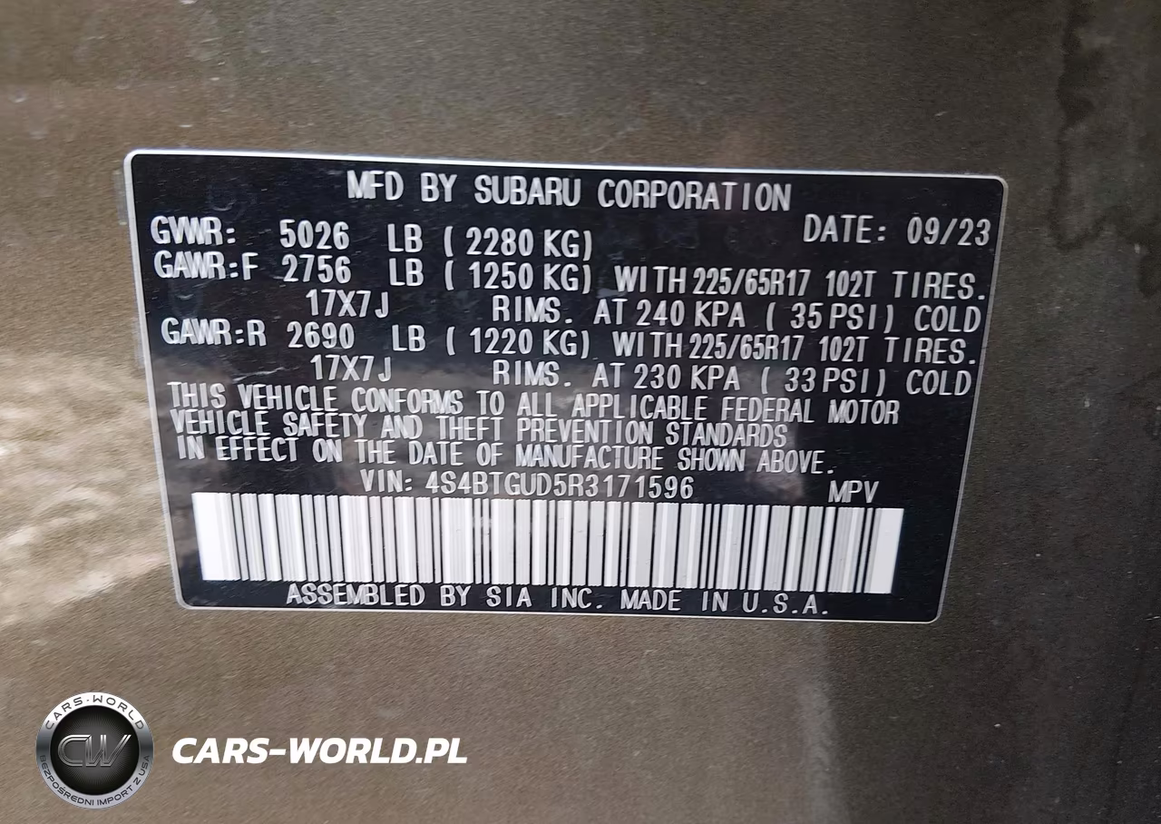 2024 Subaru Outback Wilderness VIN:4S4BTGUD5R3171596 - 9