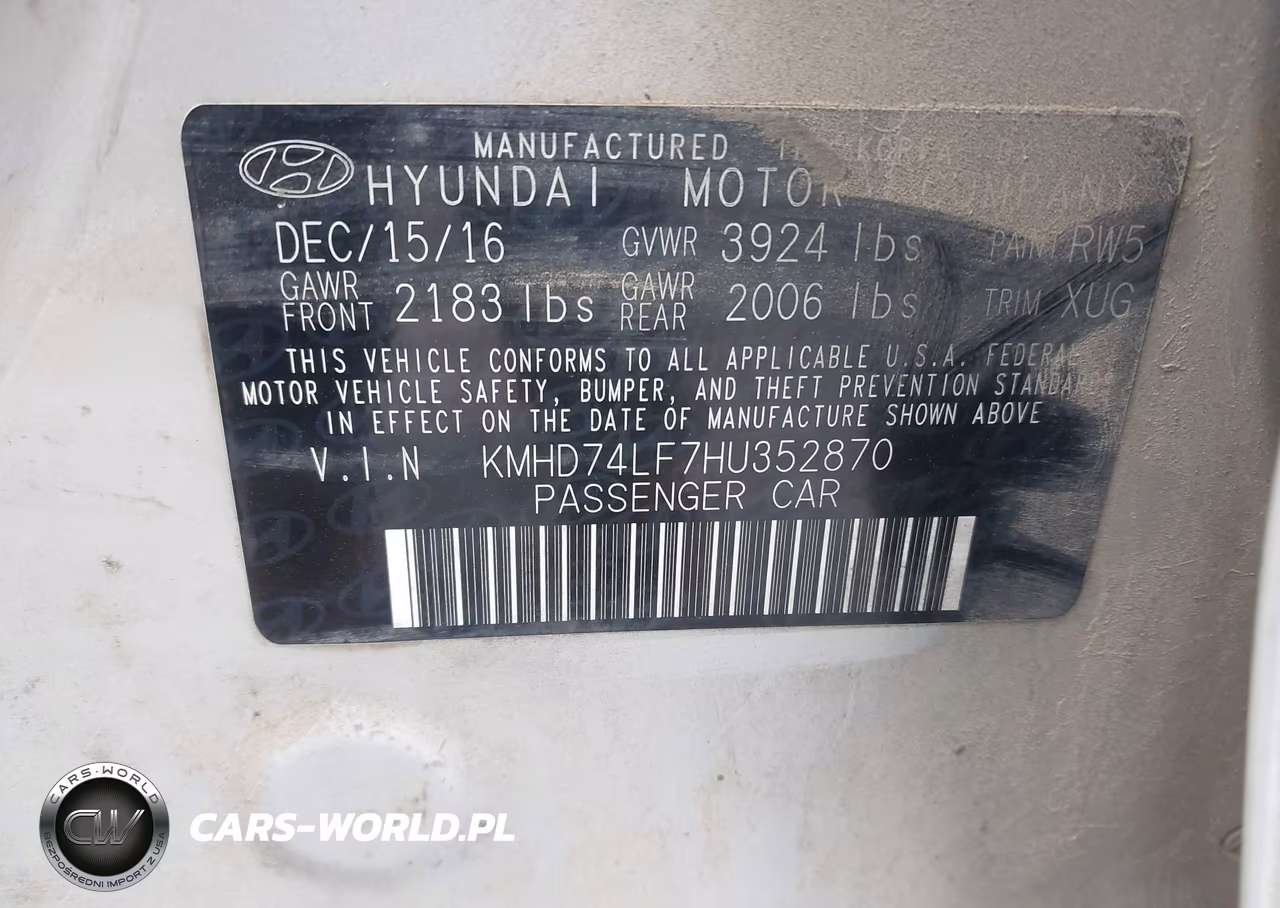 2017 Hyundai Elantra Se VIN:KMHD74LF7HU352870 - 9