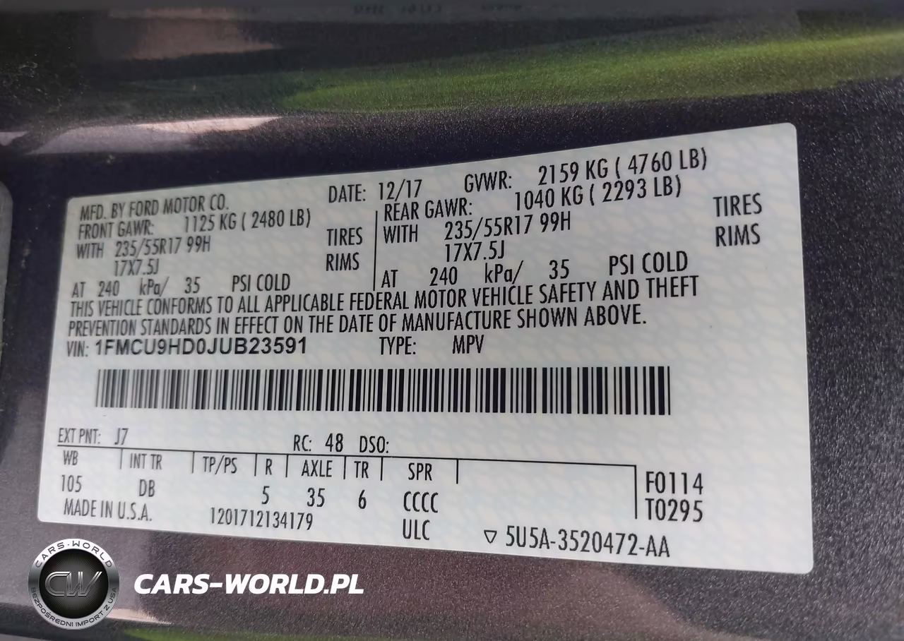 2018 Ford Escape Sel VIN:1FMCU9HD0JUB23591 - 9