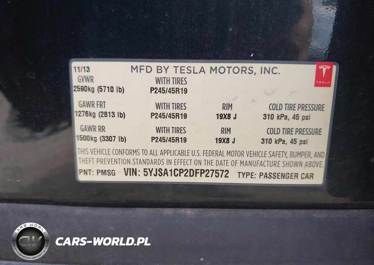 2013 Tesla Model S Performance VIN:5YJSA1CP2DFP27572 - 9