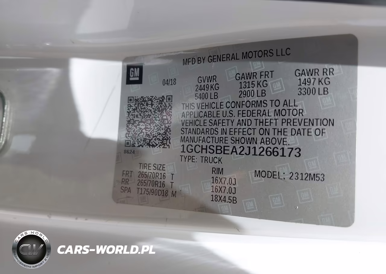 2018 Chevrolet Colorado Wt VIN:1GCHSBEA2J1266173 - 9