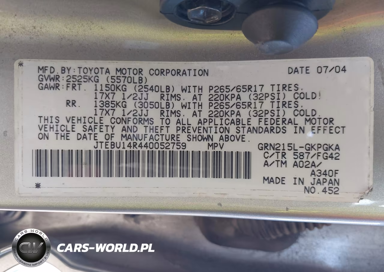 2004 Toyota 4Runner Sr5 V6 VIN:JTEBU14R440052759 - 9