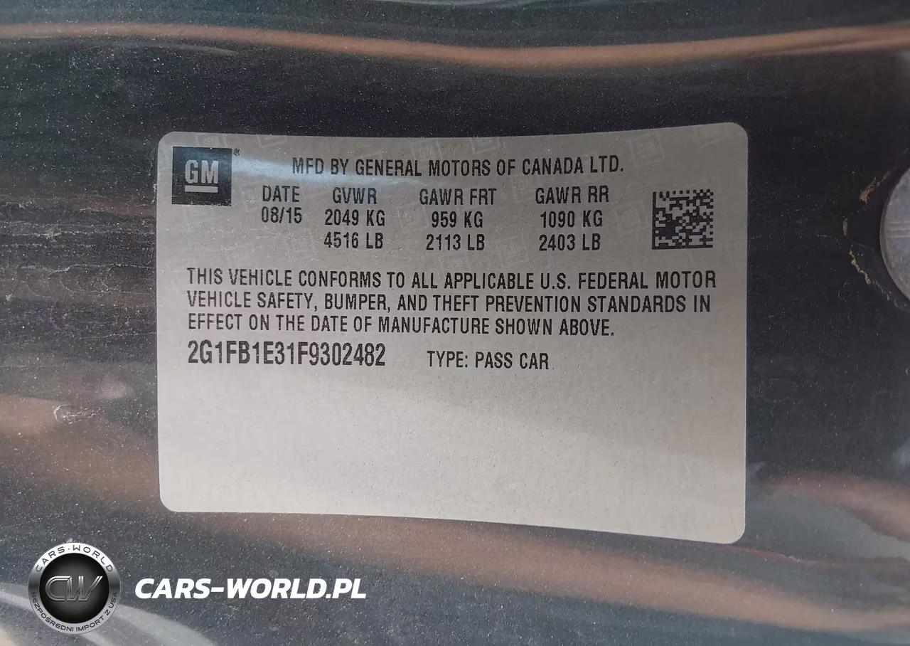 2015 Chevrolet Camaro 2Ls VIN:2G1FB1E31F9302482 - 9