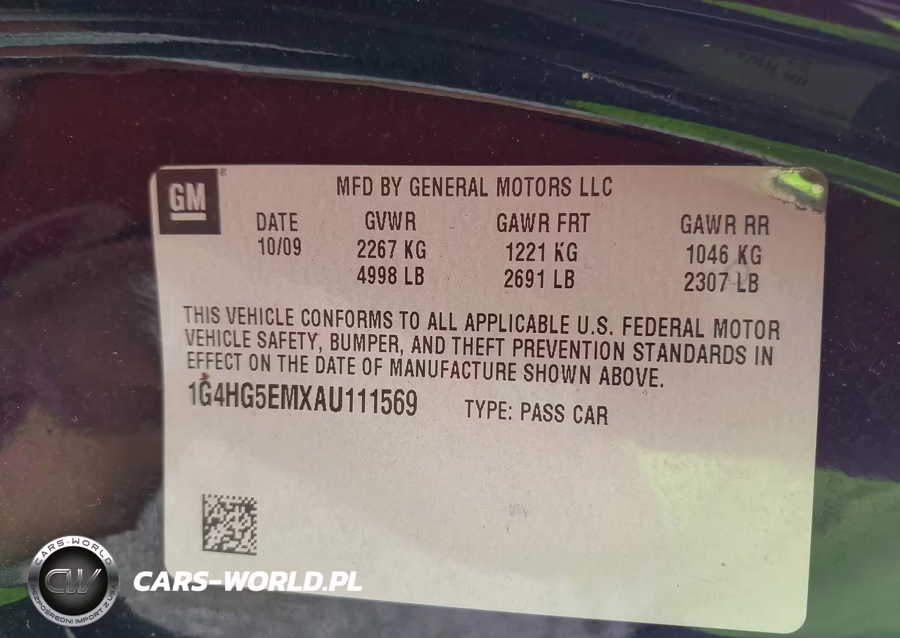 2010 Buick Lucerne Cxl-5 VIN:1G4HG5EMXAU111569 - 9