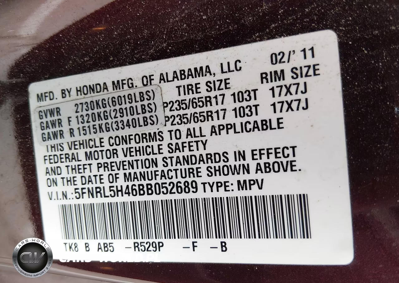 2011 Honda Odyssey Ex VIN:5FNRL5H46BB052689 - 9