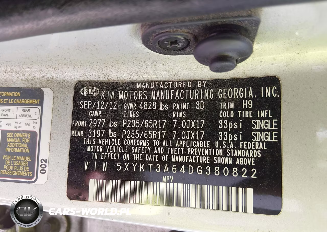 2013 Kia Sorento Lx VIN:5XYKT3A64DG380822 - 9