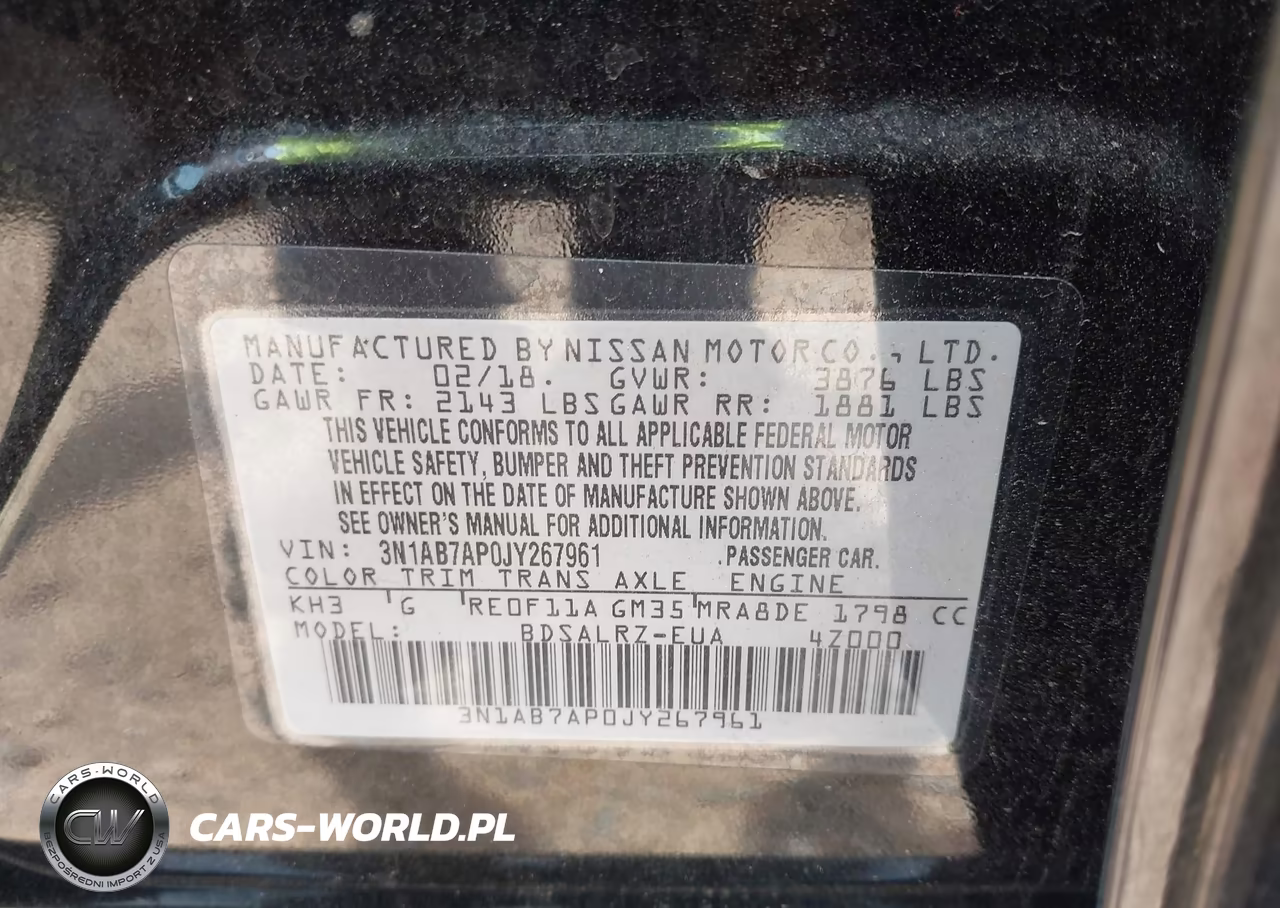 2018 Nissan Sentra Sr VIN:3N1AB7AP0JY267961 - 9