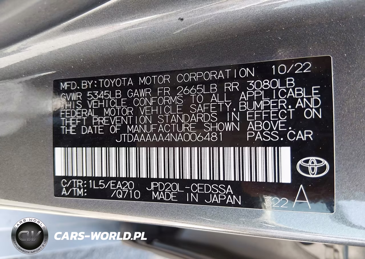 2022 Toyota Mirai Xle VIN:JTDAAAAA4NA006481 - 9