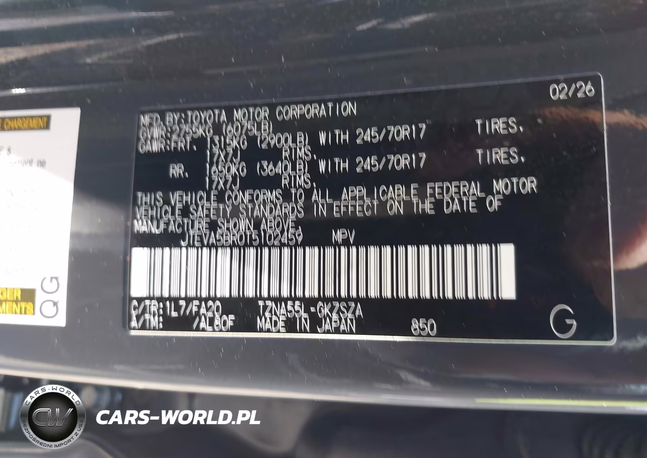 2026 Toyota 4Runner Sr5 VIN:JTEVA5BR0T5102459 - 9