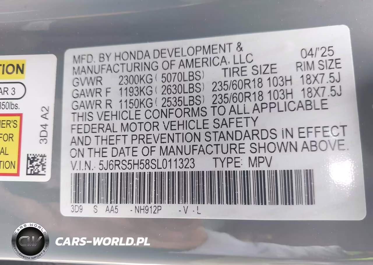 2025 Honda Cr-V Hybrid Sport VIN:5J6RS5H58SL011323 - 9