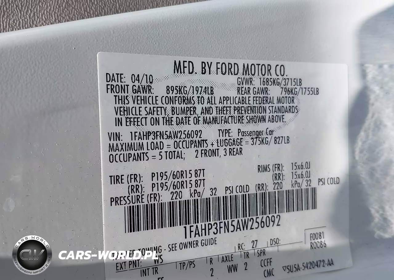 2010 Ford Focus Se VIN:1FAHP3FN5AW256092 - 9