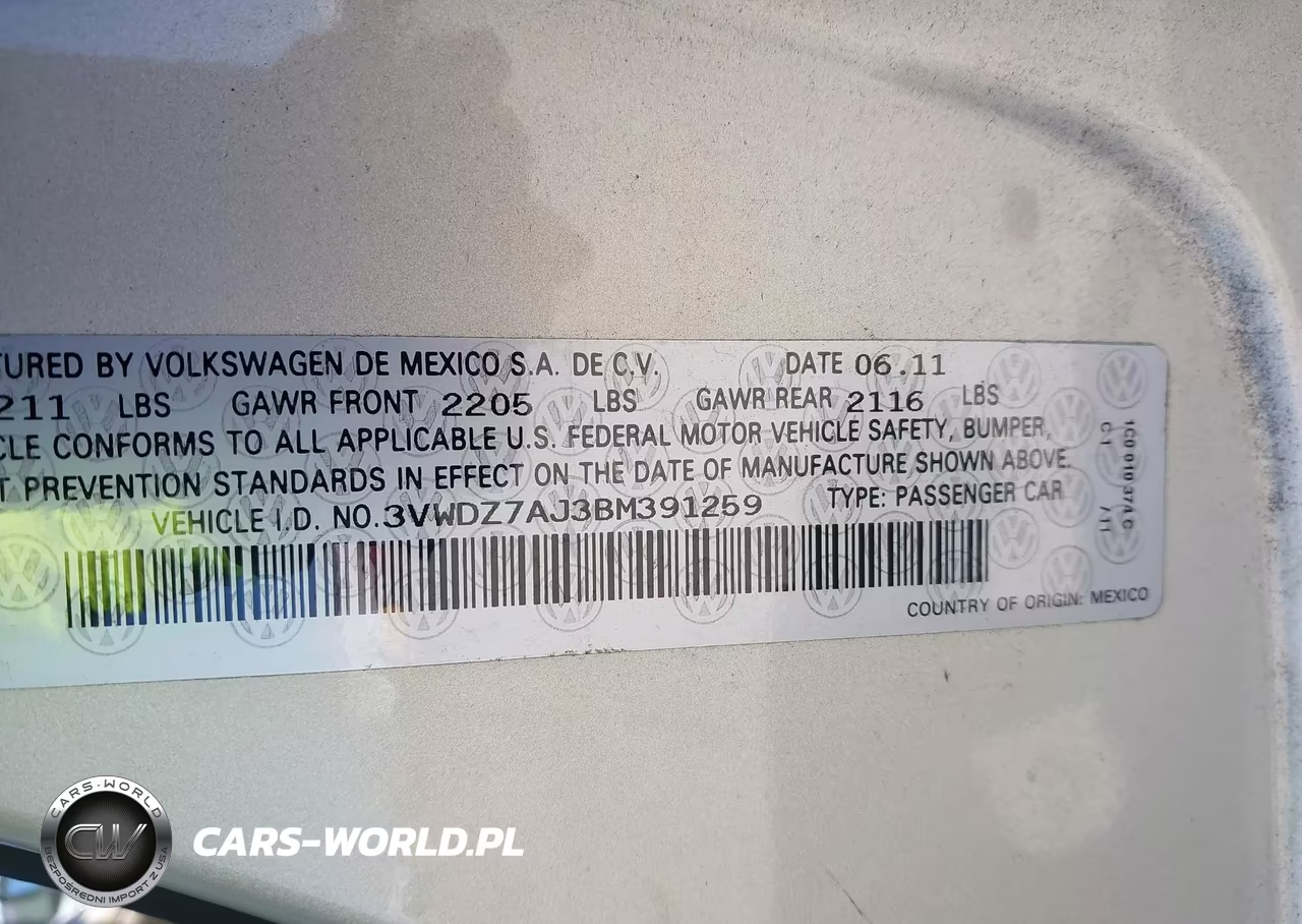 2011 Volkswagen Jetta 2.5L Se VIN:3VWDZ7AJ3BM391259 - 9