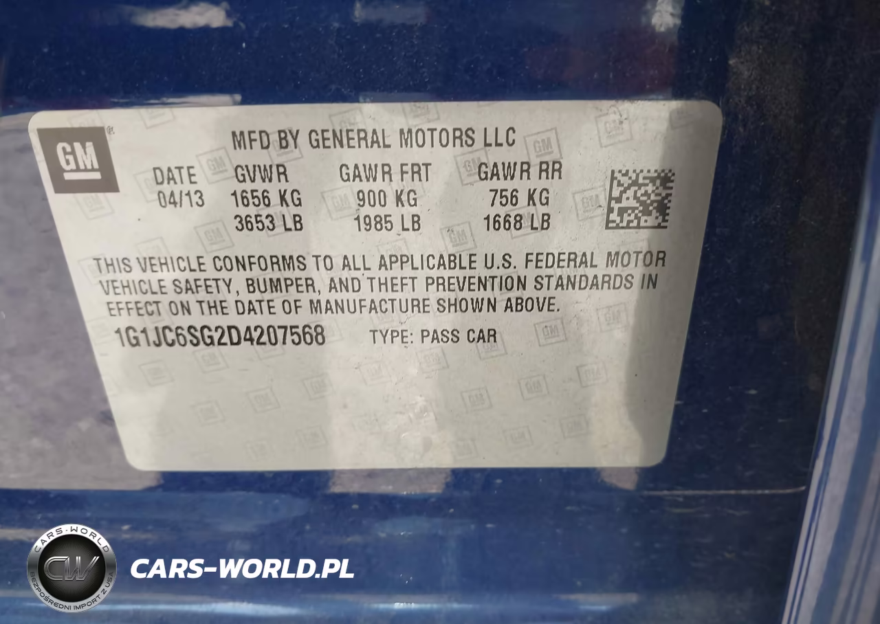 2013 Chevrolet Sonic Lt Auto VIN:1G1JC6SG2D4207568 - 9