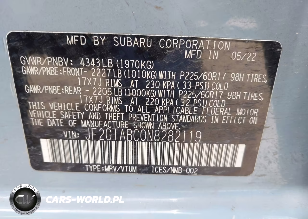 2022 Subaru Crosstrek VIN:JF2GTABC0N8282119 - 9