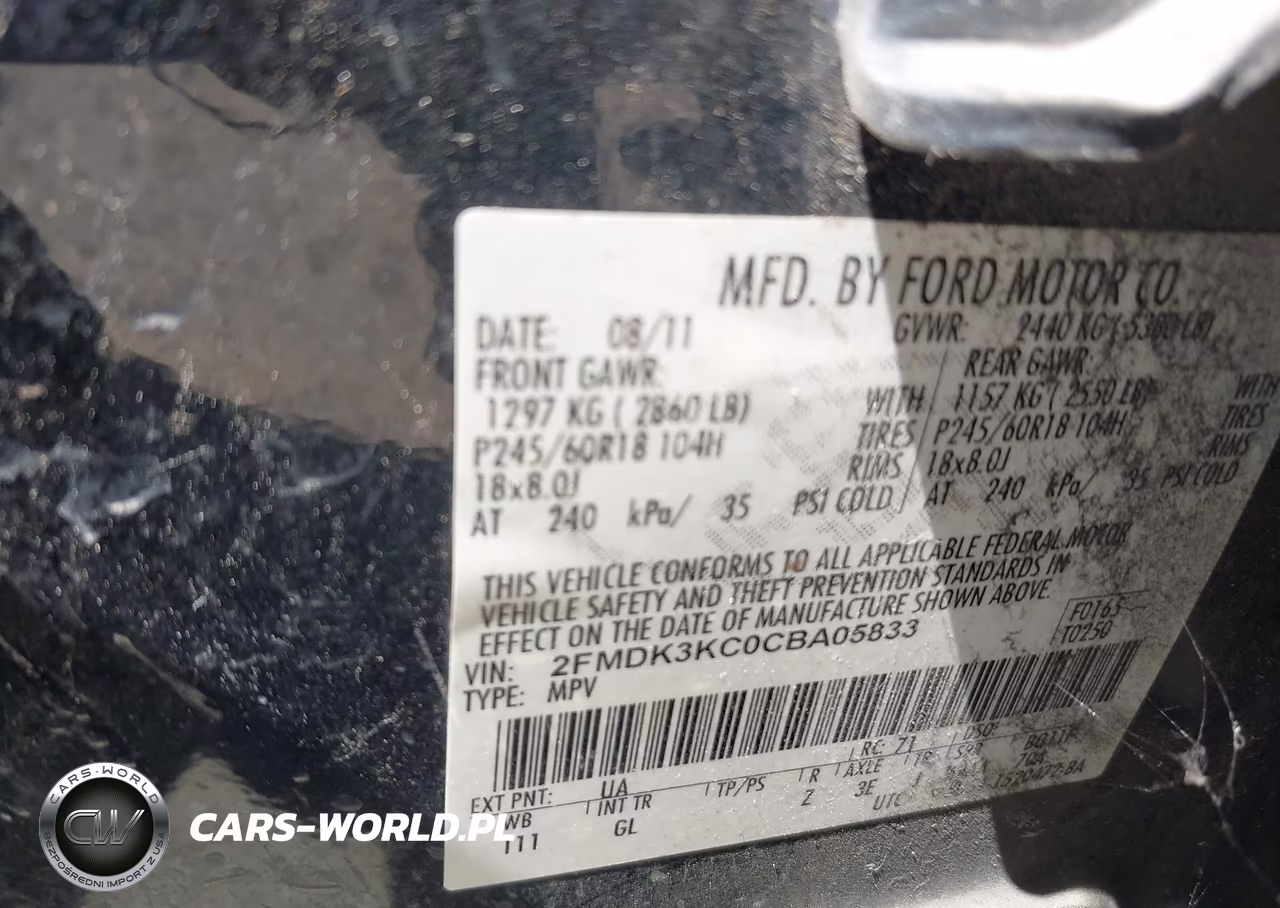 2012 Ford Edge Limited VIN:2FMDK3KC0CBA05833 - 9