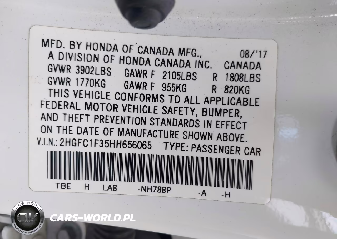 2017 Honda Civic Ex-T VIN:2HGFC1F35HH656065 - 9