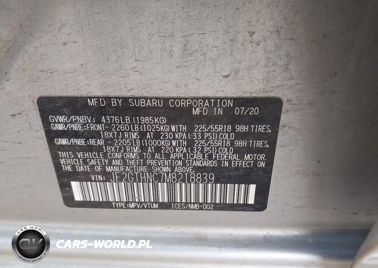 2021 Subaru Crosstrek Limited VIN:JF2GTHNC7M8218839 - 9