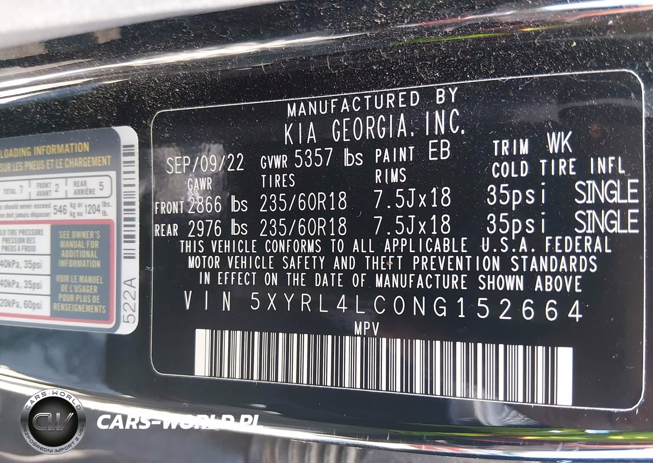 2022 Kia Sorento S VIN:5XYRL4LC0NG152664 - 9