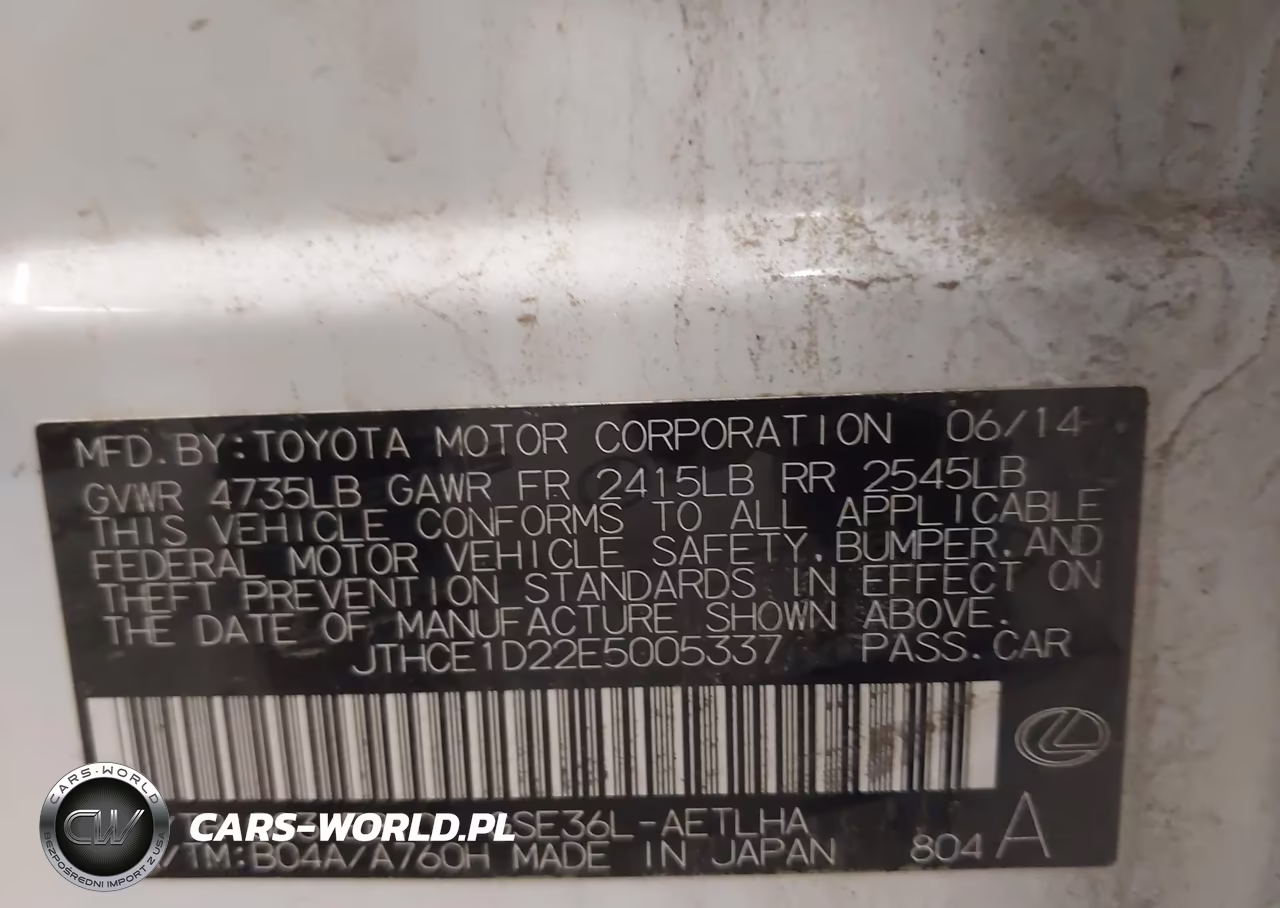 2014 Lexus Is 350 VIN:JTHCE1D22E5005337 - 9
