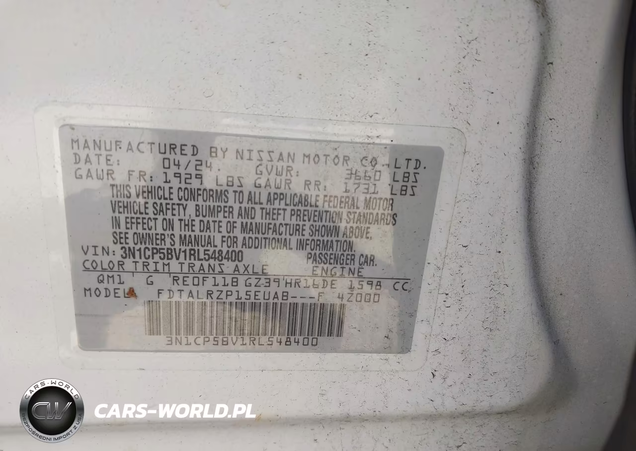 2024 Nissan Kicks S Xtronic Cvt VIN:3N1CP5BV1RL548400 - 9