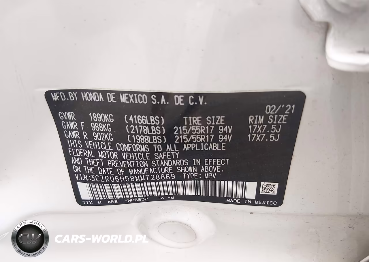 2021 Honda Hr-V Awd Ex VIN:3CZRU6H58MM728869 - 9