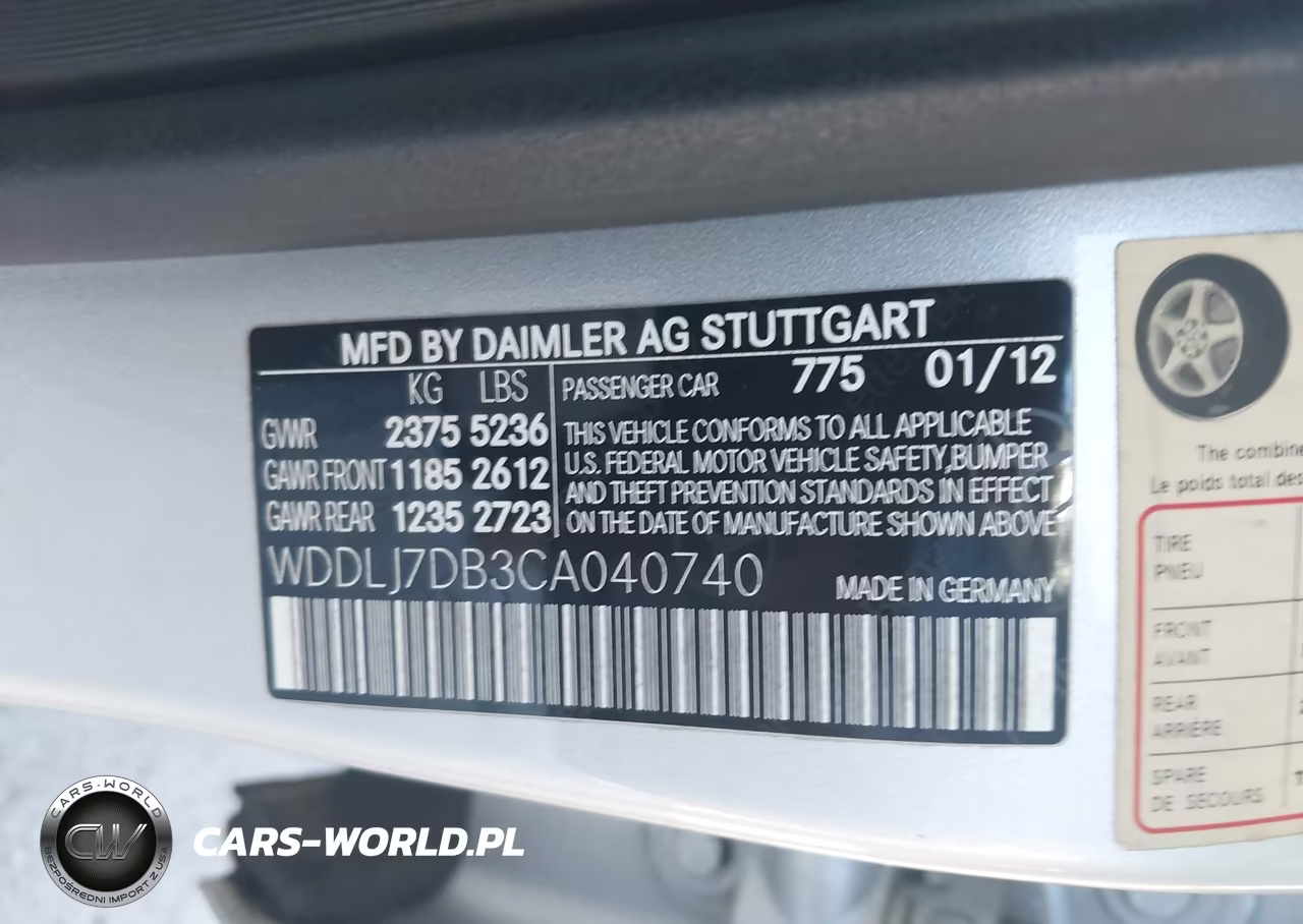 2012 Mercedes-Benz Cls 550 VIN:WDDLJ7DB3CA040740 - 9