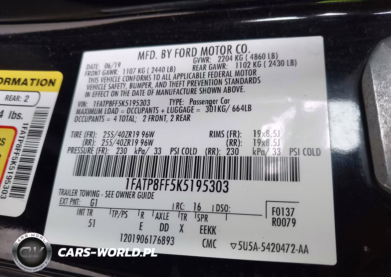 2019 Ford Mustang Gt Premium VIN:1FATP8FF5K5195303 - 9