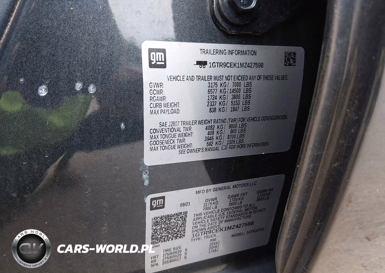 2021 GMC Sierra 1500 4Wd Standard Box Elevation VIN:1GTR9CEK1MZ427598 - 9
