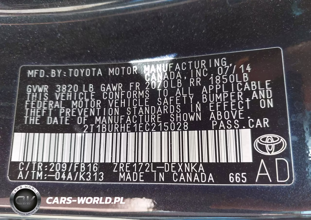 2014 Toyota Corolla Le Plus VIN:2T1BURHE1EC215028 - 9