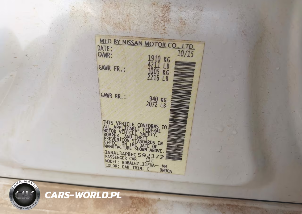 2015 Nissan Altima 2.5 S VIN:1N4AL3AP8FC592172 - 9
