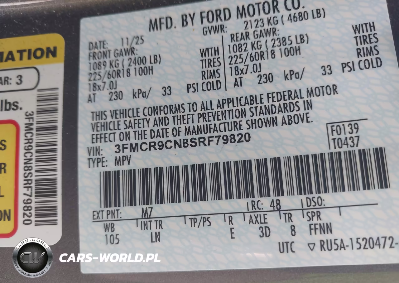 2025 Ford Bronco Sport Outer Banks VIN:3FMCR9CN8SRF79820 - 9