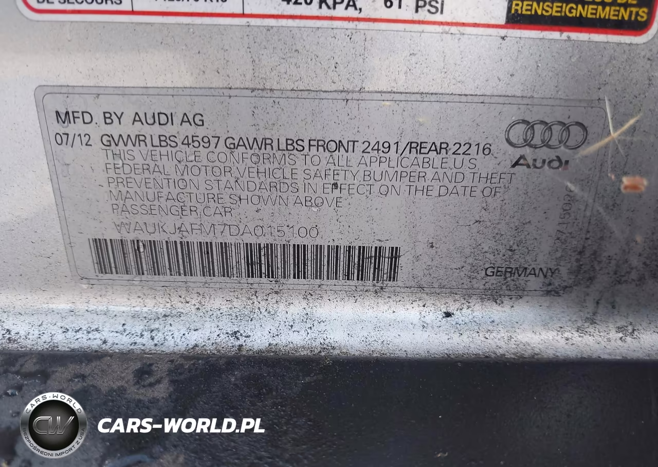 2013 Audi A3 2.0 Tdi Premium VIN:WAUKJAFM7DA015100 - 9
