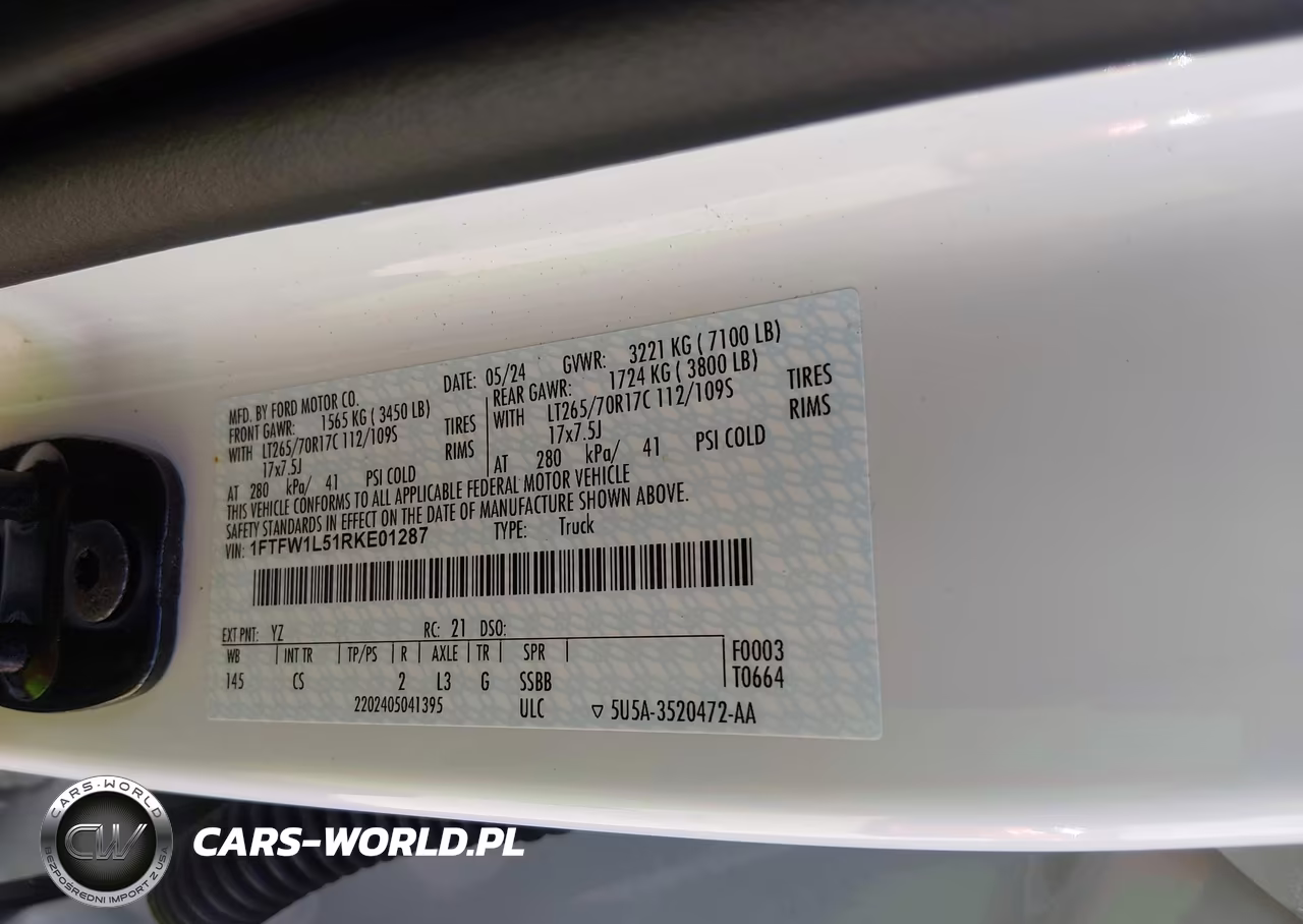 2024 Ford F-150 Xl VIN:1FTFW1L51RKE01287 - 9