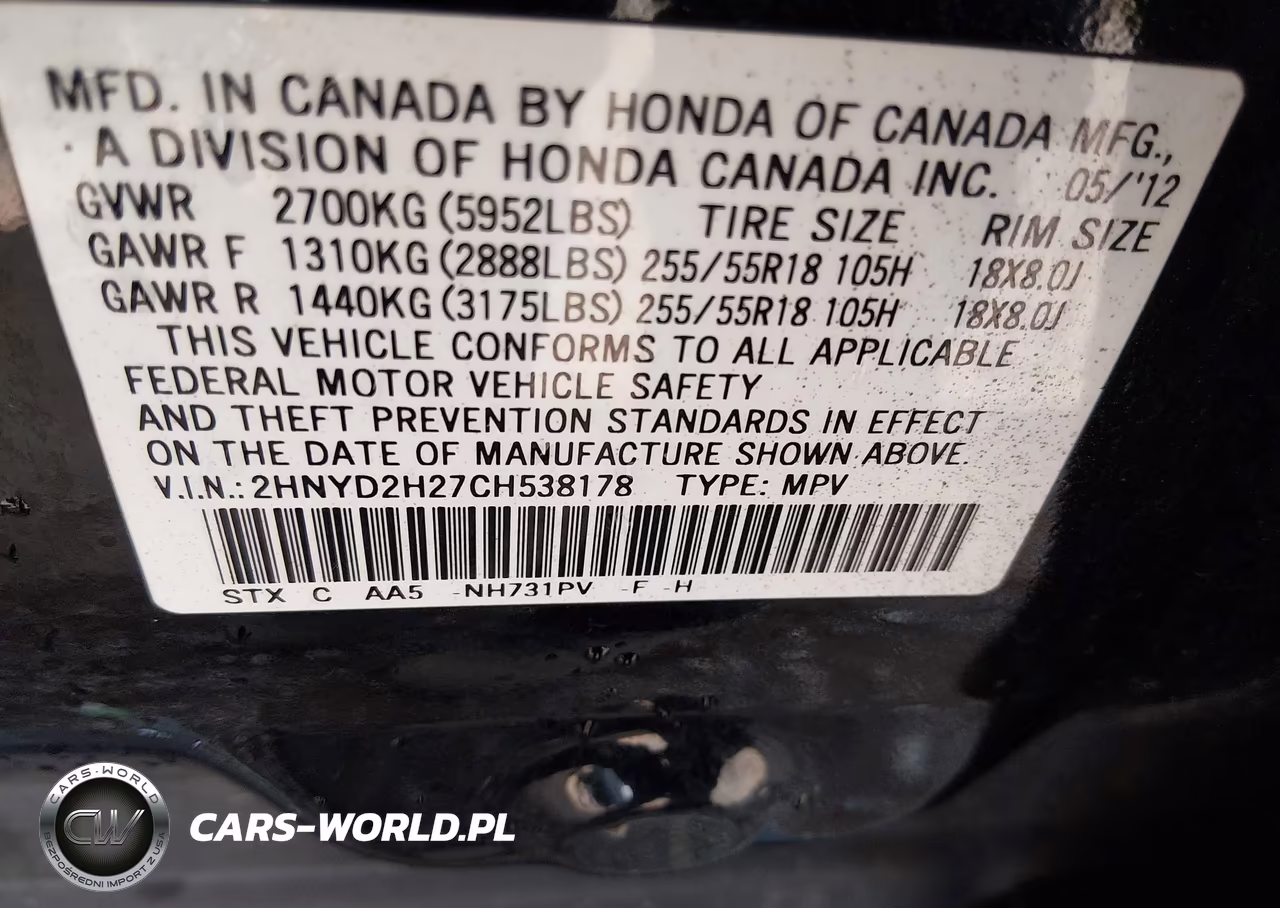 2012 Acura Mdx VIN:2HNYD2H27CH538178 - 9