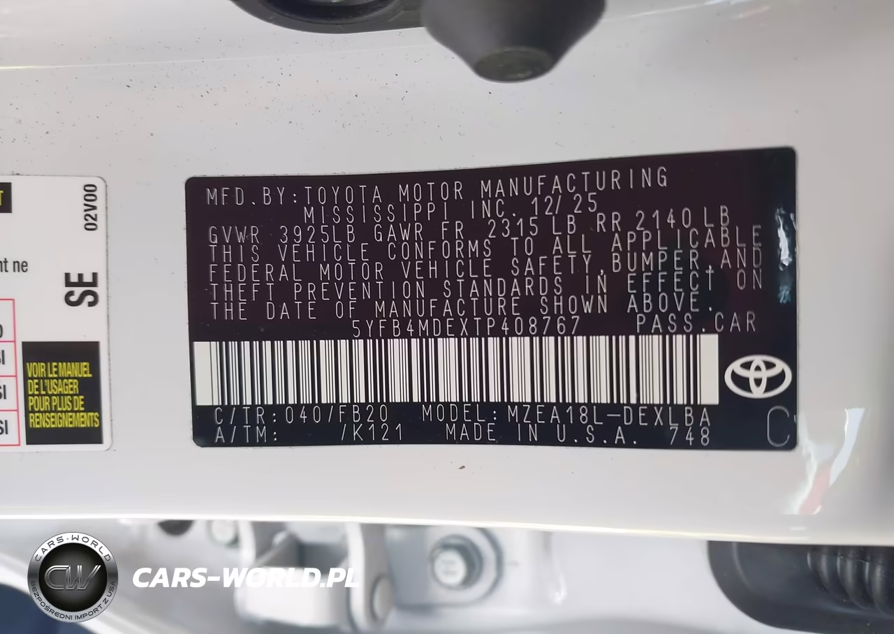 2026 Toyota Corolla Le VIN:5YFB4MDEXTP408767 - 9