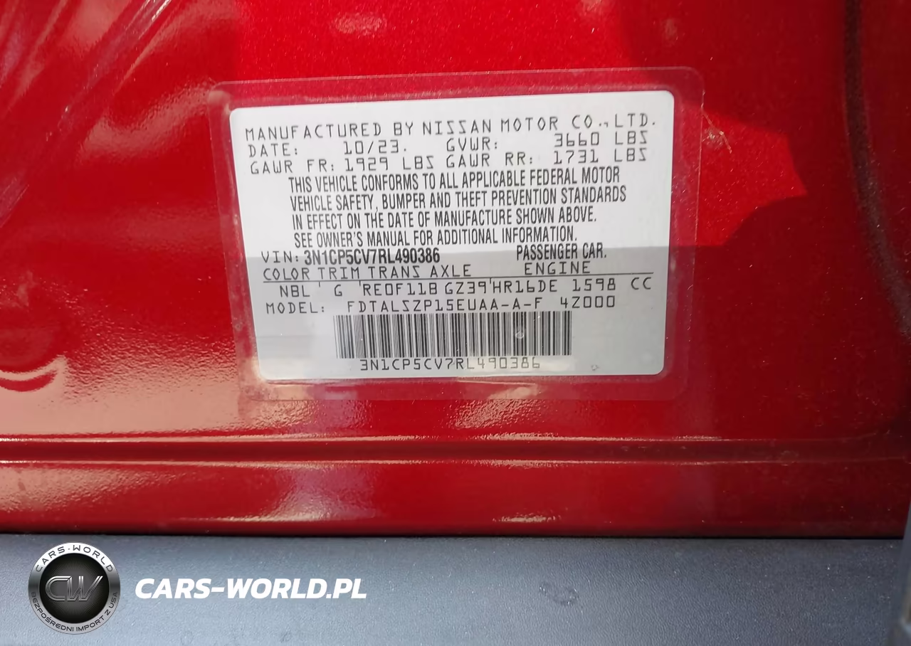 2024 Nissan Kicks Sv Xtronic Cvt VIN:3N1CP5CV7RL490386 - 9