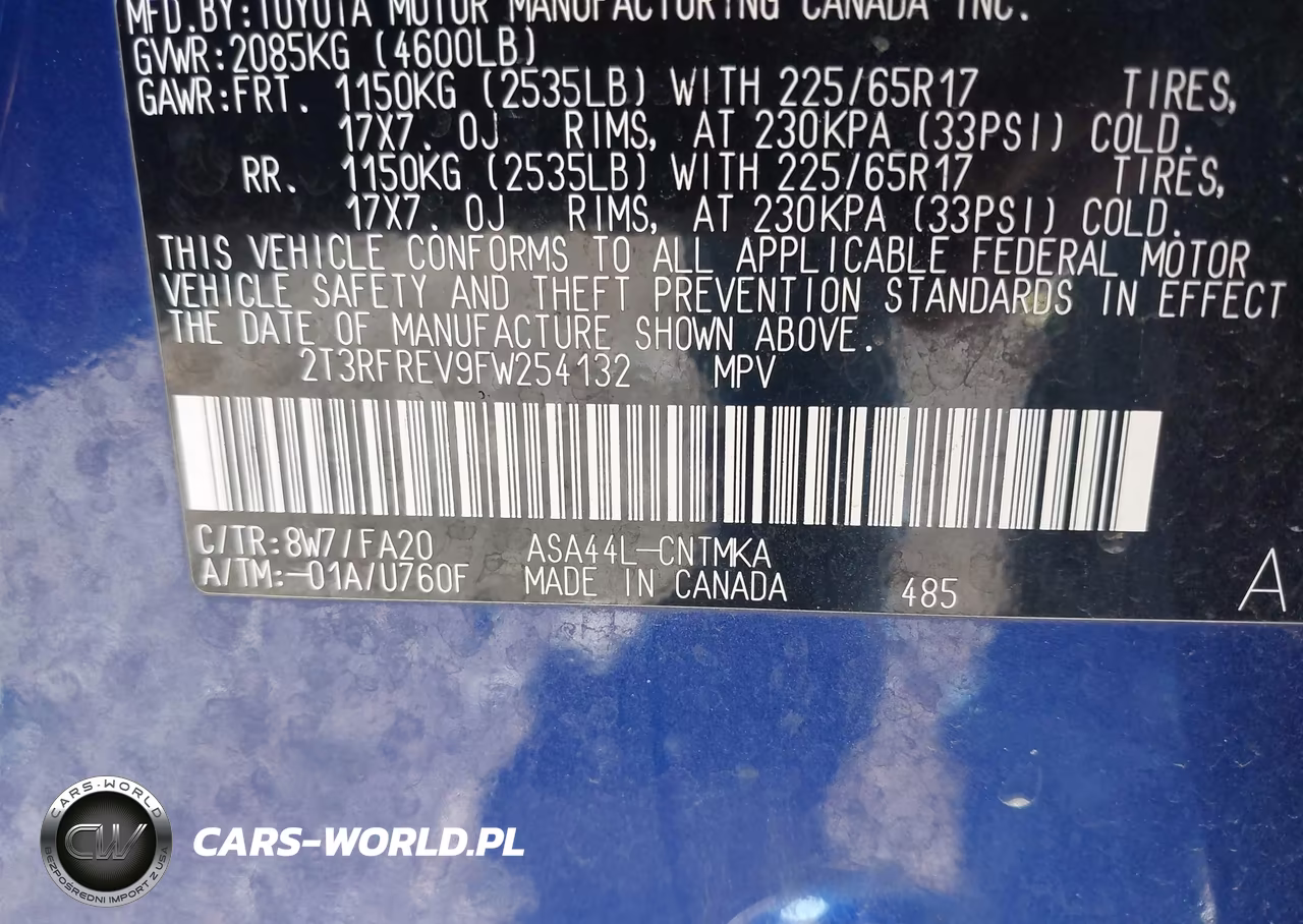 2015 Toyota Rav4 Xle VIN:2T3RFREV9FW254132 - 9